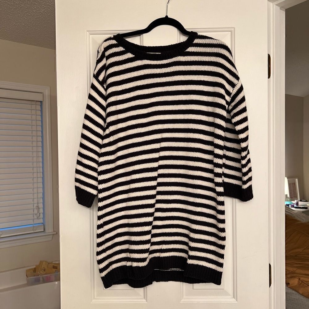 Lands’ End Striped  Sweater Tunic M